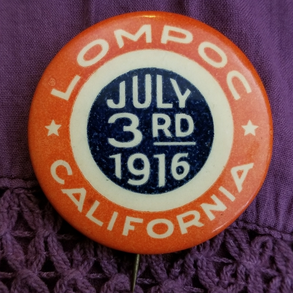 Relisted -Antique Lompoc CA July 3rd 1916 button pin race - Picture 5 of 15